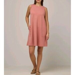 Wool& Sierra Tank Swing Shift Dress Size XL Rust Merino Wool Stretch Luxury